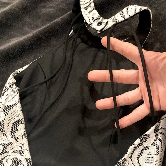 BEAUTIFUL BOUBOU  Party Dress EMBROIDERED FABRIC MIXING WHITE AND BLACK COLORS - Picture 8 of 11